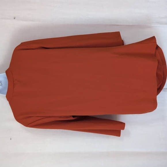 La Mode Ruched Burnt Orange Knit Sweater Top Size Large - Picture 5 of 5